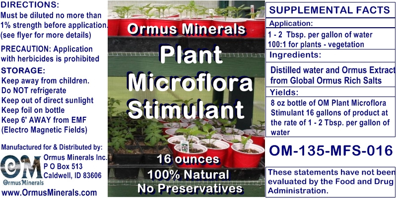 Ormus Minerals Plant Microflora Stimulant